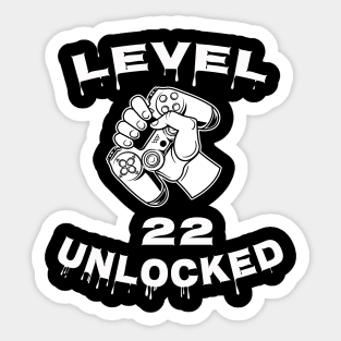 Level 22 Unlocked - Funny Mens 22nd Birthday Gamer Sticker